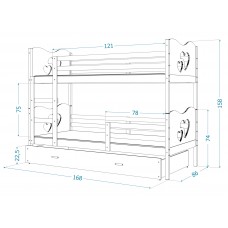 Divstāvu gulta MAX 160x80